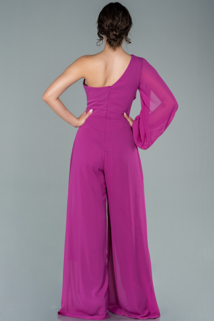Robe de Cérémonie Longue Mousseline Fushia ABT078