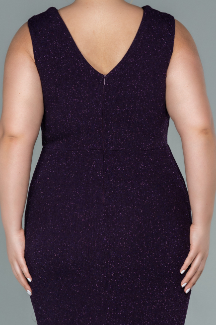Robe de Soirée Grande Taille Midi Violet Foncé ABK1492
