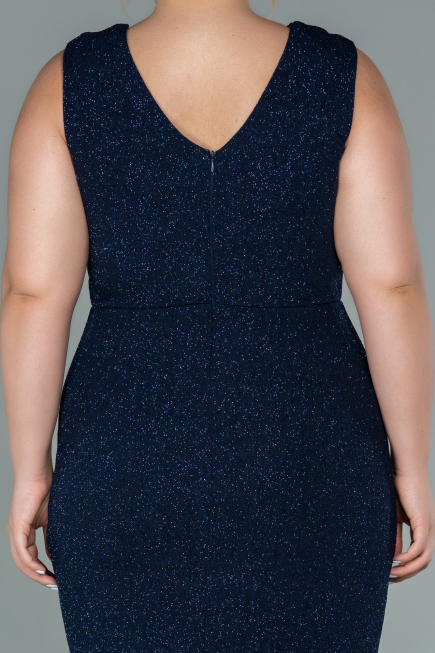 Robe de Soirée Grande Taille Midi Bleu Marine ABK1492
