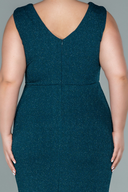 Robe de Soirée Grande Taille Midi Émeraude ABK1492