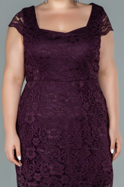 Robe Grande Taille Courte Prune ABK010