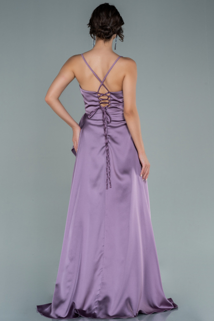 Robe De Soirée Satin Longue Lavande ABU1843