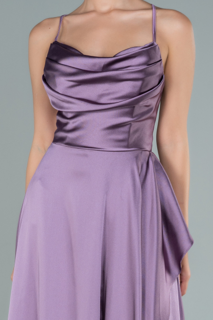 Robe De Soirée Satin Longue Lavande ABU1843