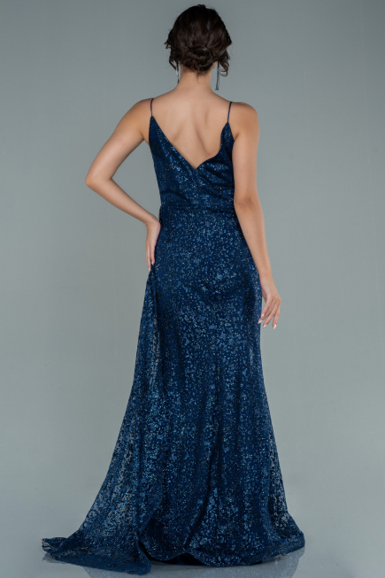 Robe de Soirée Longue Bleu Marine ABU2587