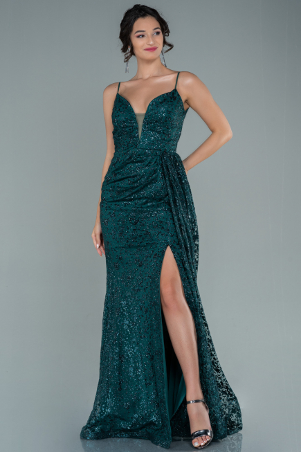 Robe de Soirée Longue Émeraude ABU2587