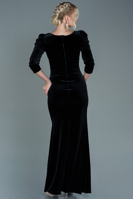 Robe de Soirée Longue Velours Noir ABU2604