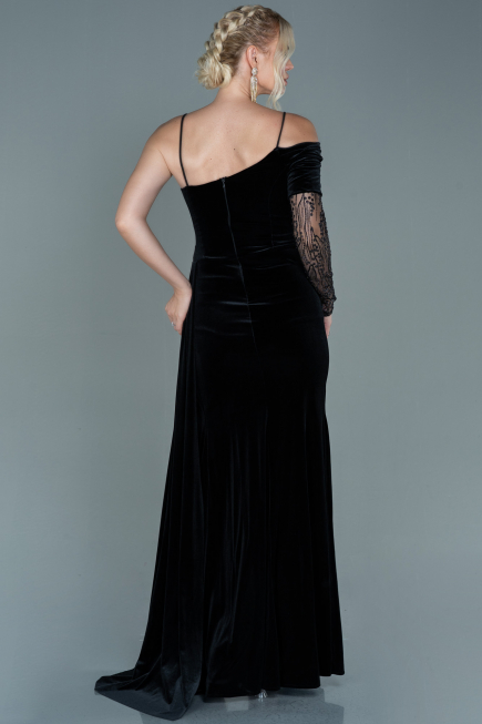 Robe de Soirée Longue Velours Noir ABU2605