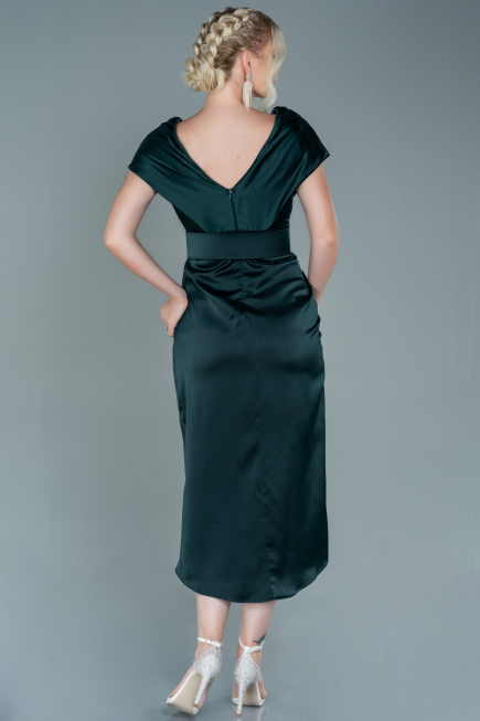 Robe De Cérémonie Satin Courte Émeraude ABK1107