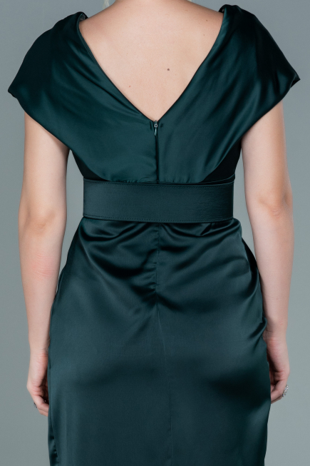 Robe De Cérémonie Satin Courte Émeraude ABK1107
