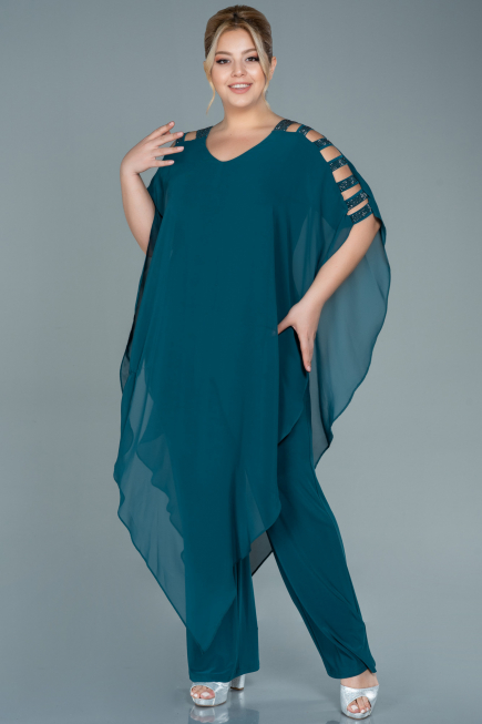 Robe De Soirée Grande Taille Mousseline Émeraude ABT080
