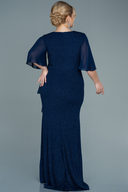 Robe de Soirée Grande Taille Longue Bleu Marine ABU2651