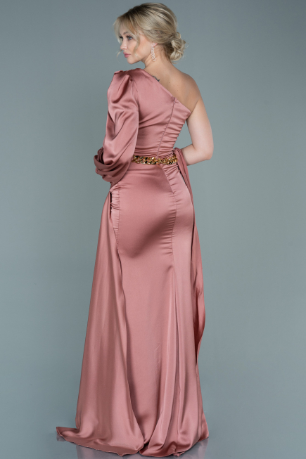 Robe de Soirée Longue Satin Pelure D'oignon ABU2625