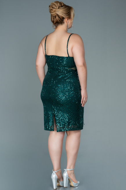 Robe de Soirée Grande Taille Courte Émeraude ABK1539
