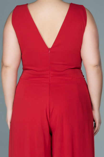 Robe de Soirée Grande Taille Mousseline Rouge ABT082