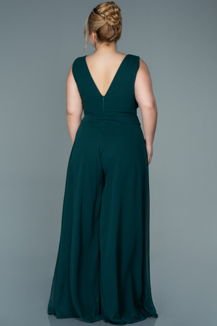 Robe de Soirée Grande Taille Mousseline Émeraude ABT082
