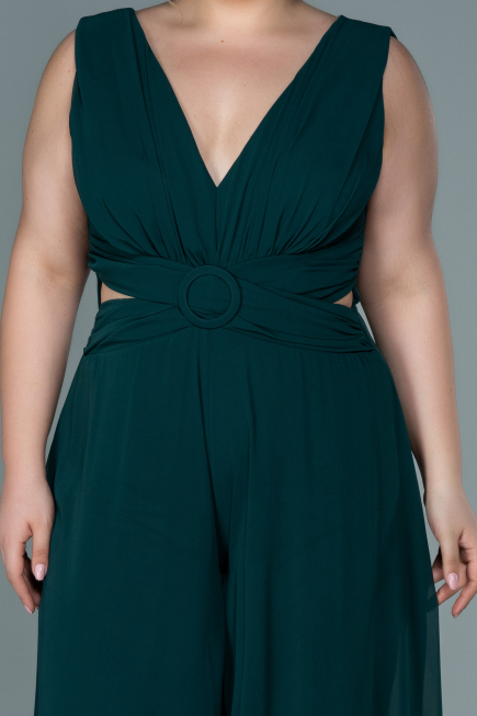Robe de Soirée Grande Taille Mousseline Émeraude ABT082