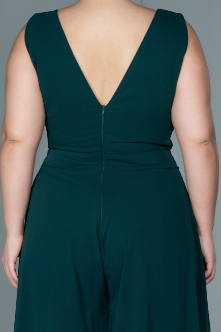 Robe de Soirée Grande Taille Mousseline Émeraude ABT082