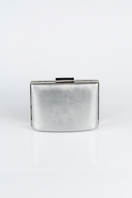 Sac de Boîte Cuir dentelé Argent V288