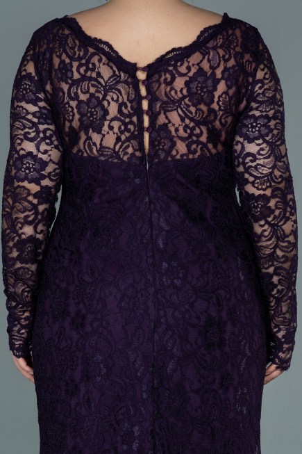 Robe Grande Taille Lacé Longue Violet ABU1574
