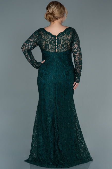Robe Grande Taille Lacé Longue Émeraude ABU1574