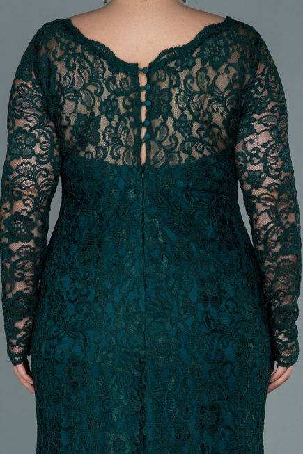Robe Grande Taille Lacé Longue Émeraude ABU1574