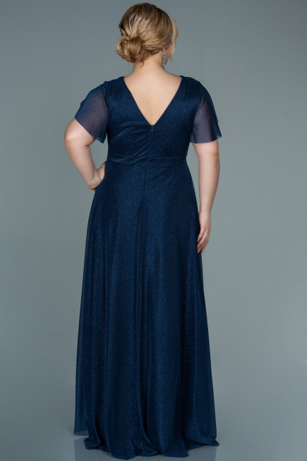 Robe De Soirée Grande Taille Longue Bleu Marine ABU2310
