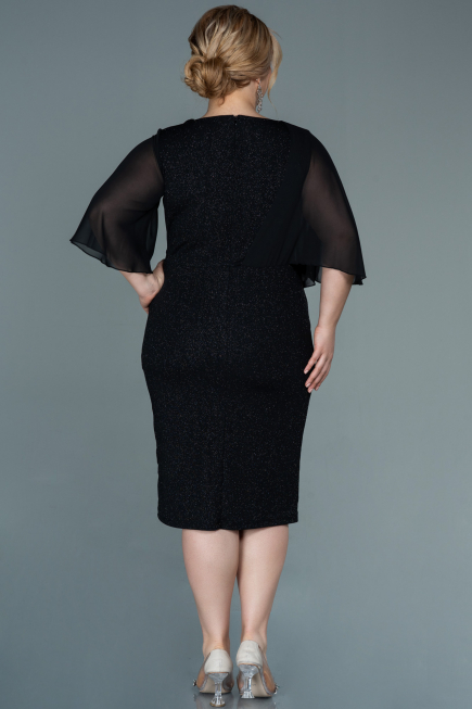Robe de Soirée Grande Taille Midi Noir ABK1567