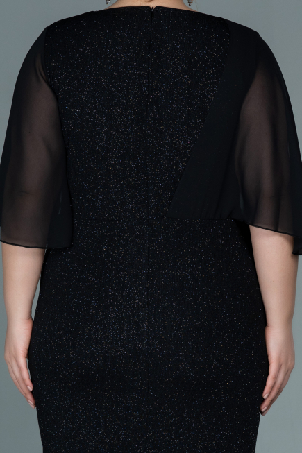 Robe de Soirée Grande Taille Midi Noir ABK1567