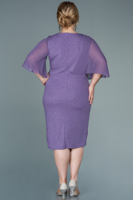 Robe de Soirée Grande Taille Midi Lilas ABK1567