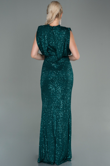 Robe de Soirée Longue Squameuse Émeraude ABU2752