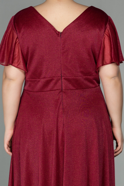 Robe De Soirée Grande Taille Longue Rouge Bordeaux ABU2498