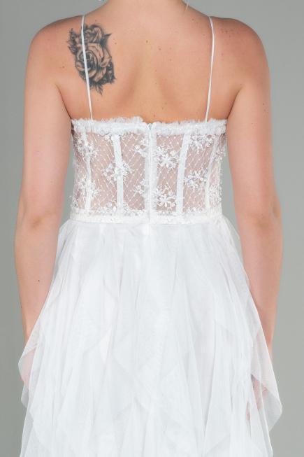 Robe de Soirée Longue Blanc ABU2822