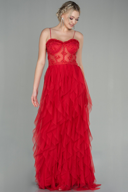 Robe de Soirée Longue Rouge ABU2822