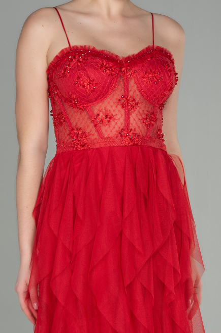 Robe de Soirée Longue Rouge ABU2822