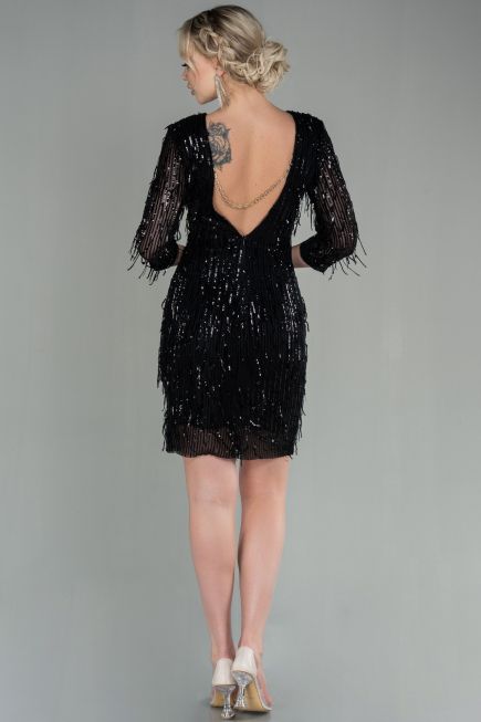 Robe de Soirée Courte Noir ABK1599
