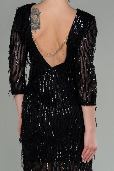 Robe de Soirée Courte Noir ABK1599