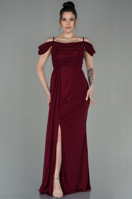 Robe de Soirée Longue Rouge Bordeaux ABU2835