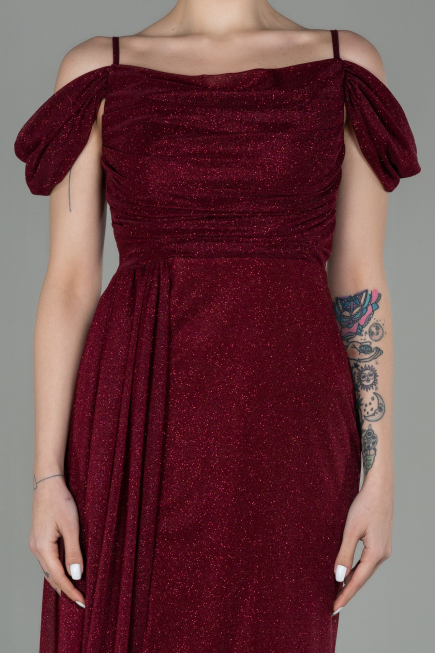 Robe de Soirée Longue Rouge Bordeaux ABU2835