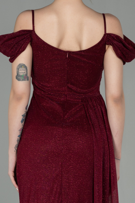 Robe de Soirée Longue Rouge Bordeaux ABU2835