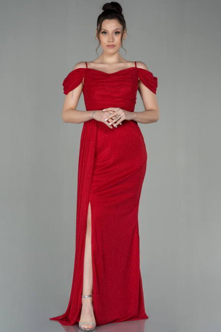 Robe de Soirée Longue Rouge ABU2835