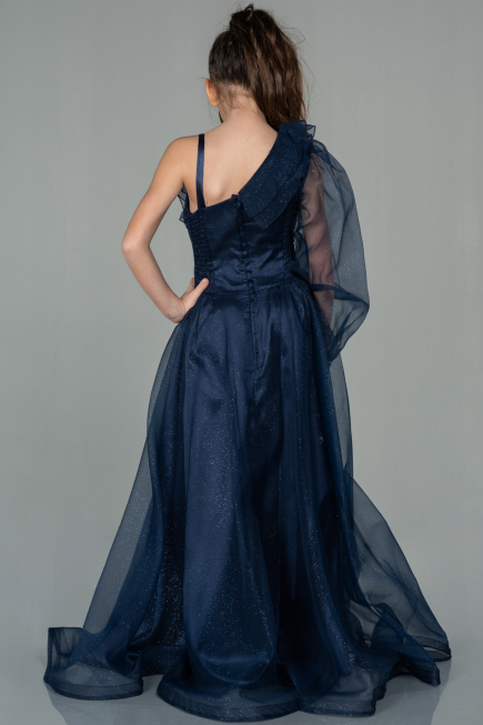 Robe de Soirée Enfants Longue Bleu Marine ABU2453
