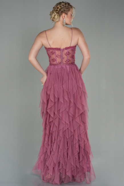 Robe De Soirée Longue Couleur Rose ABU2822