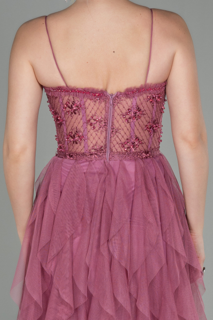 Robe De Soirée Longue Couleur Rose ABU2822