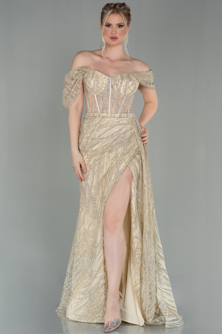 Robe De Soirée Longue Or ABU2706