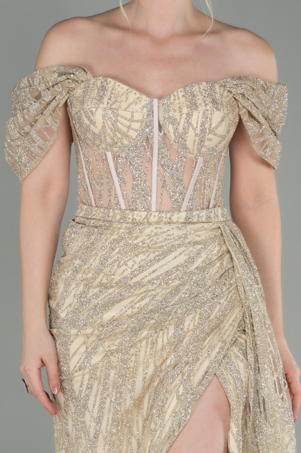 Robe De Soirée Longue Or ABU2706