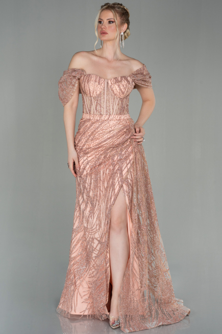 Robe De Soirée Longue Poudre ABU2706