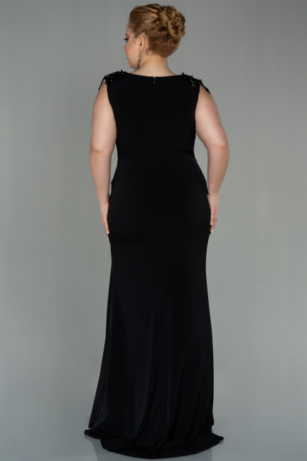 Robe de Soirée Grande Taille Longue Noir ABU2854