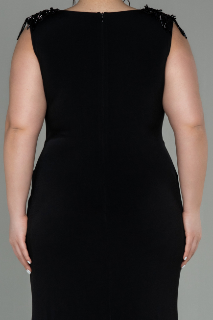 Robe de Soirée Grande Taille Longue Noir ABU2854