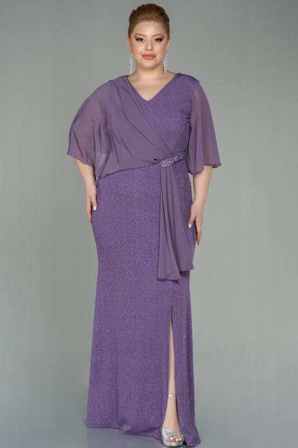 Robe de Soirée Grande Taille Longue Lavande ABU2857