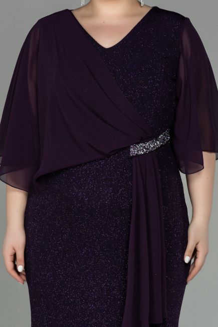 Robe de Soirée Grande Taille Longue Violet ABU2857